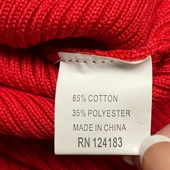 Red Square Neck Ribbed Sweater NWT - Picture 6 of 10